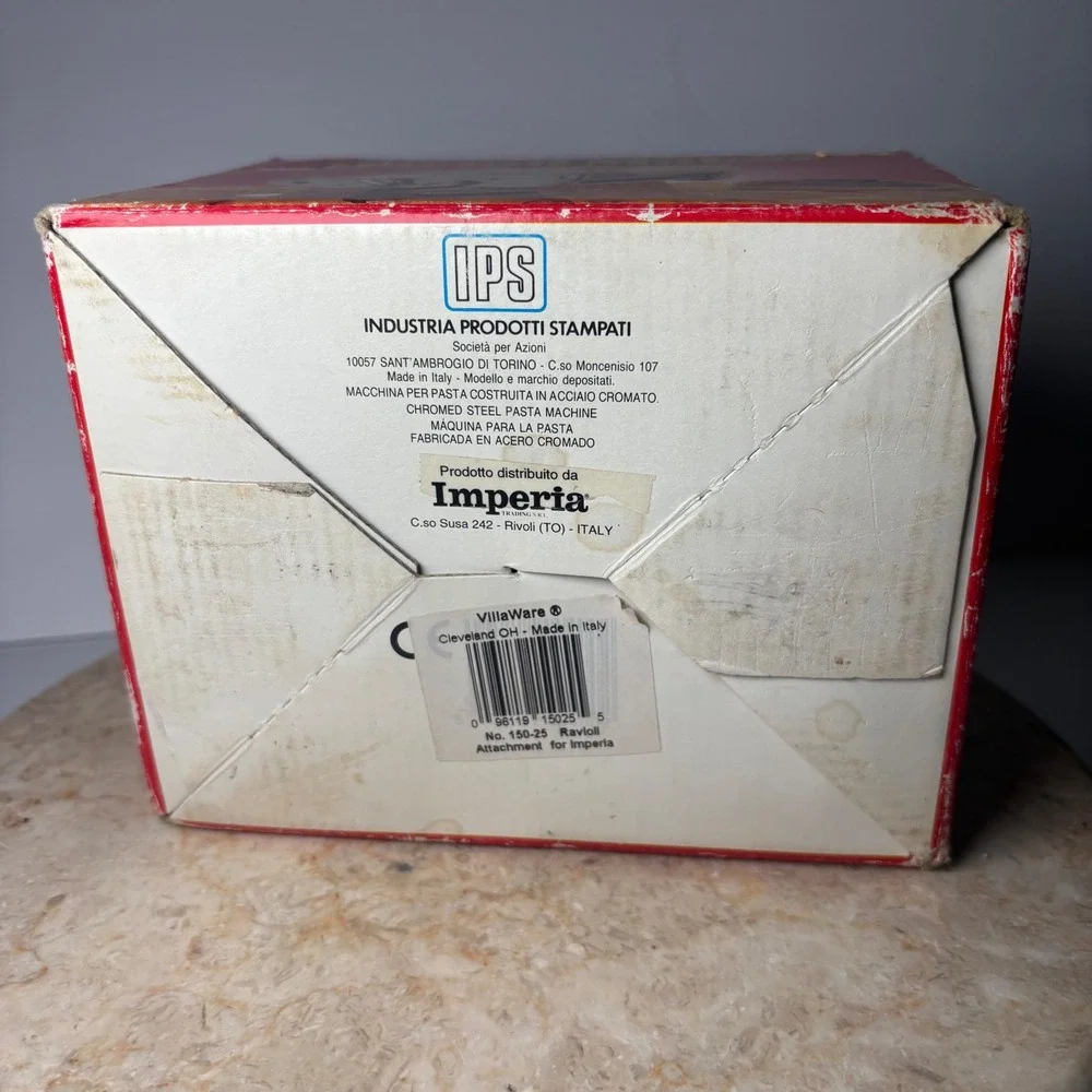 Imperia Ravioli Maker Attachment OS Silver Chrome Italian Pasta Machine